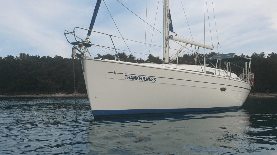 At anchor off the Island of Zečevo